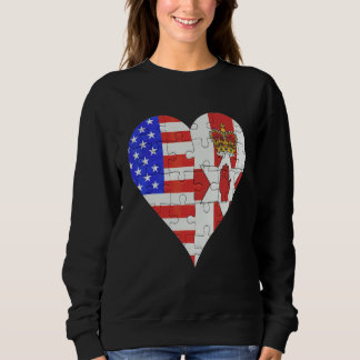 American Irish Flagga Heart T Shirt