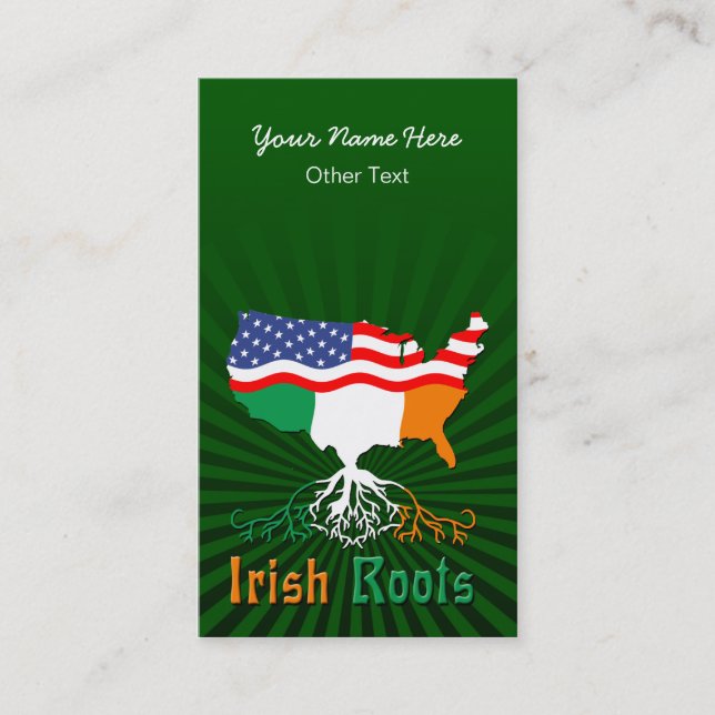 American Irish Roots Anpassningsbar Affärskort Visitkort (Framsida)