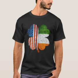 American Irish Shamrock Usa Ireland Flagga T Shirt