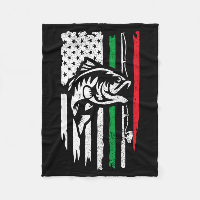 American Italian B Fishing Flag For Fisherman Ital Fleecefilt (Framsidan)