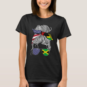 American Jamaican Patriot Flagga Women Girl Jamaic T Shirt