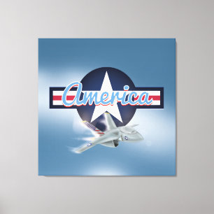 American Jet Fighter Canvastryck
