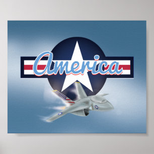 American Jet Fighter Poster