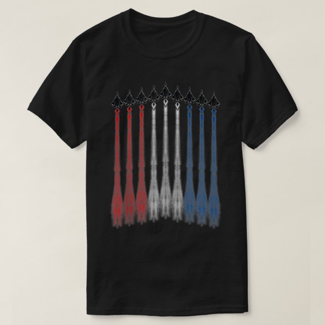 American Jet  Red White & Blue Flag  4th Of July U T Shirt (Design framsida)