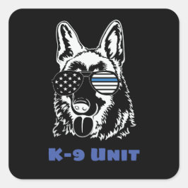 American K-9 Unit Fyrkantigt Klistermärke