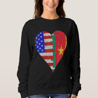 American Kameroonic Flagga Heart T Shirt