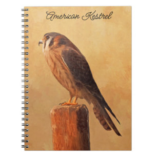 American Kestrel Painting - Original Bird Art Anteckningsbok