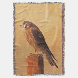 American Kestrel Painting - Original Bird Art Filt