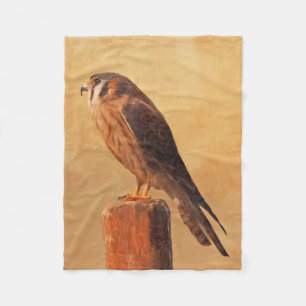 American Kestrel Painting - Original Bird Art Fleecefilt