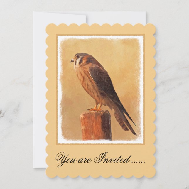 American Kestrel Painting - Original Bird Art Inbjudningar (Framsida)
