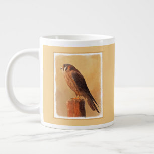 American Kestrel Painting - Original Bird Art Jumbo Mugg
