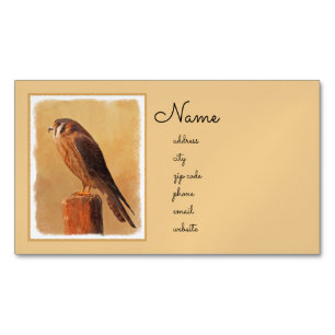 American Kestrel Painting - Original Bird Art Magnetiska Visitkort