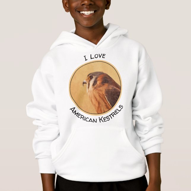 American Kestrel Painting - Original Bird Art T Shirt (Framsida)