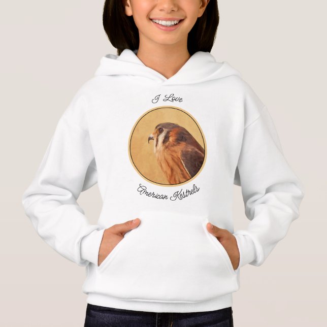 American Kestrel Painting - Original Bird Art T Shirt (Framsida)