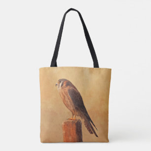 American Kestrel Painting - Original Bird Art Tygkasse