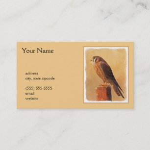 American Kestrel Painting - Original Bird Art Visitkort