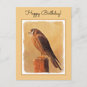 American Kestrel Painting - Original Bird Art Vykort