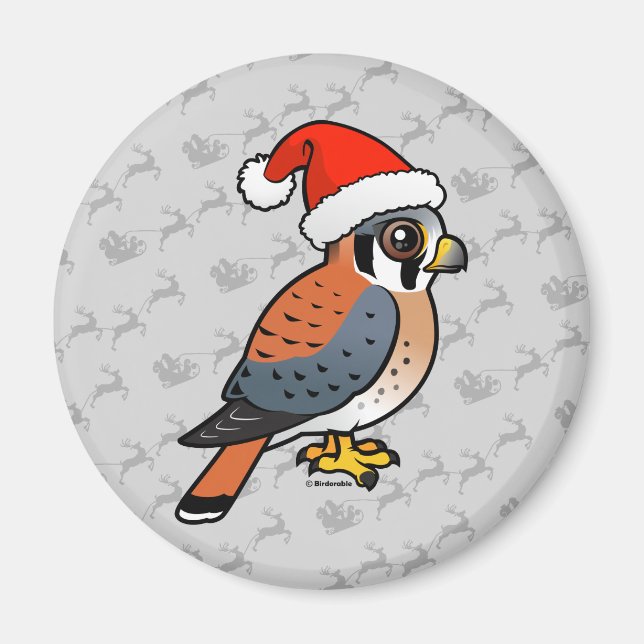 American Kestrel Santa Magnet (Framsidan)