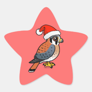 American Kestrel Santa Stjärnformat Klistermärke