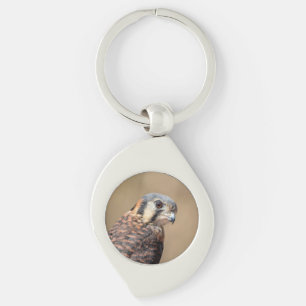 American Kestrel Swirl Silverfärgad Nyckelring