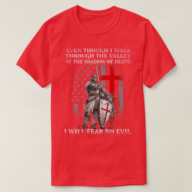 American Knight Templar I ska frukta ingen ondskep T Shirt (Design framsida)