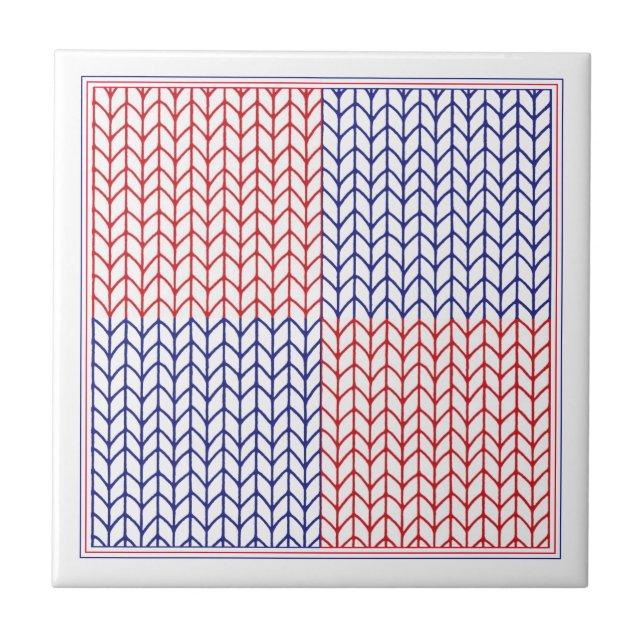 AMERICAN KNIT 4.25x4.25 Keramisk Platta II Kakelplatta (Framsidan)