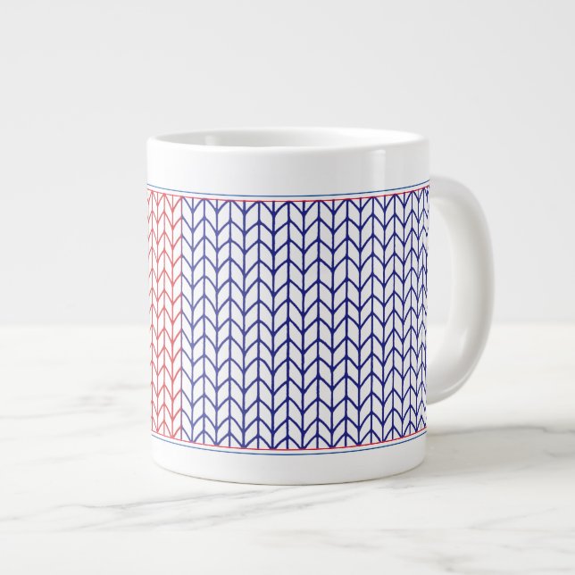 AMERICAN KNIT Stor Vit Mugg Jumbo Mugg (Framsida höger)