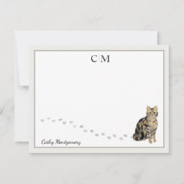American Kort Hair Brown Tabby katt Monogram Namn