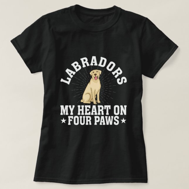 American Labrador Retriever Owner Svart lab Pappa T Shirt (Design framsida)