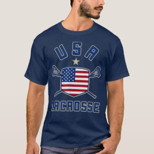 American Lacrosse USA Lax Flagga Shield T Shirt