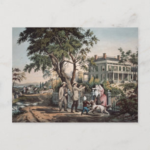 American Land Life - oktober eftermiddag, 1855 Vykort