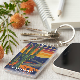 American Landmarks Keychain, Retro National Parker