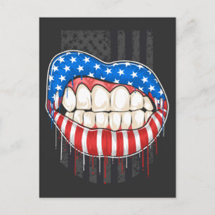 American Läppar T-Shirt Vykort