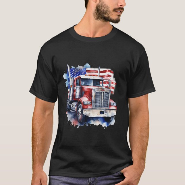 American Lastbil Driver T Shirt (Framsida)