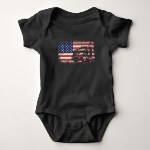 American Lastbil Driver US Flagga 4 juli Trucker T Shirt