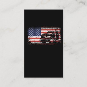American Lastbil Driver US Flagga 4 juli Trucker Visitkort