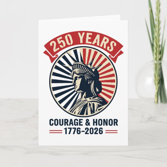  American Liberty Statue Courage Honor Celebration Kort (Framsida)