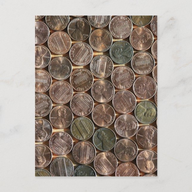 American Lincoln Pennies Struktur Vykort (Framsida)