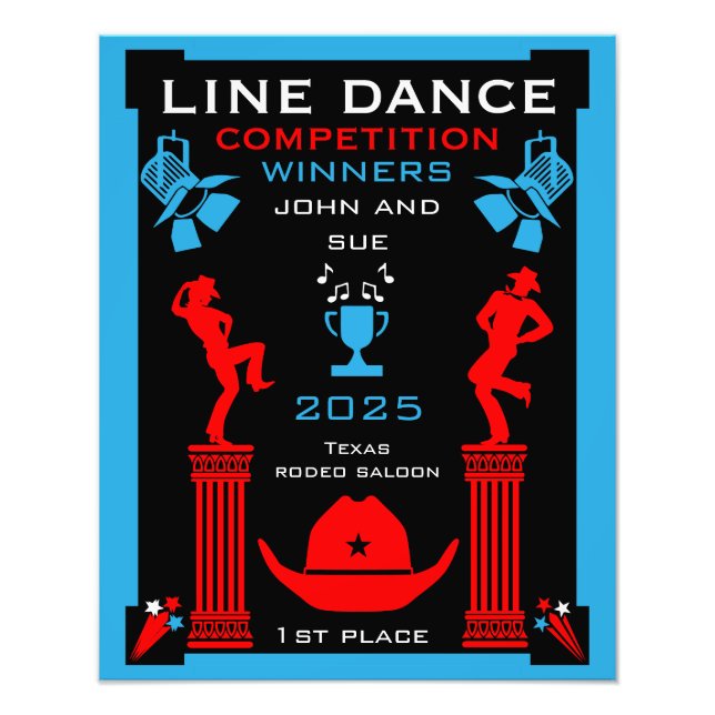 American Line Dancing Competition Fototryck (Framsidan)