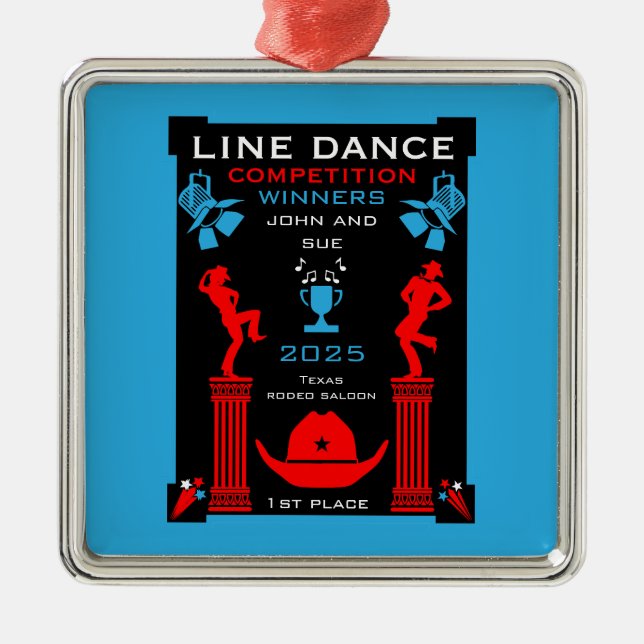 American Line Dancing Competition Julgransprydnad Metall (Framsidan)