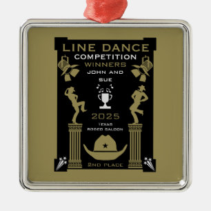 American Line Dancing Competition Julgransprydnad Metall