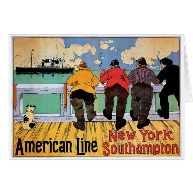 American Line Poster Hälsningskort (Framsidan Horizontal)