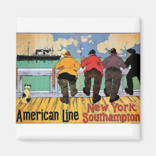 American Line Poster Magnet