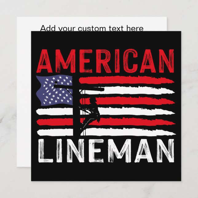 American Lineman Electric Cable Patriotic USA flag (Fram/baksida)