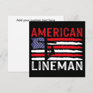 American Lineman Electric Cable Patriotic USA flag