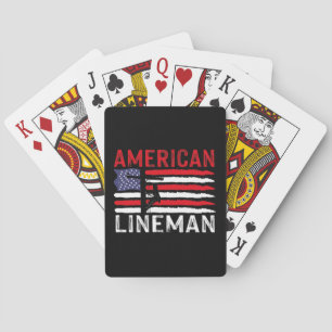 American Lineman Electric Cable Patriotic USA flag Casinokort