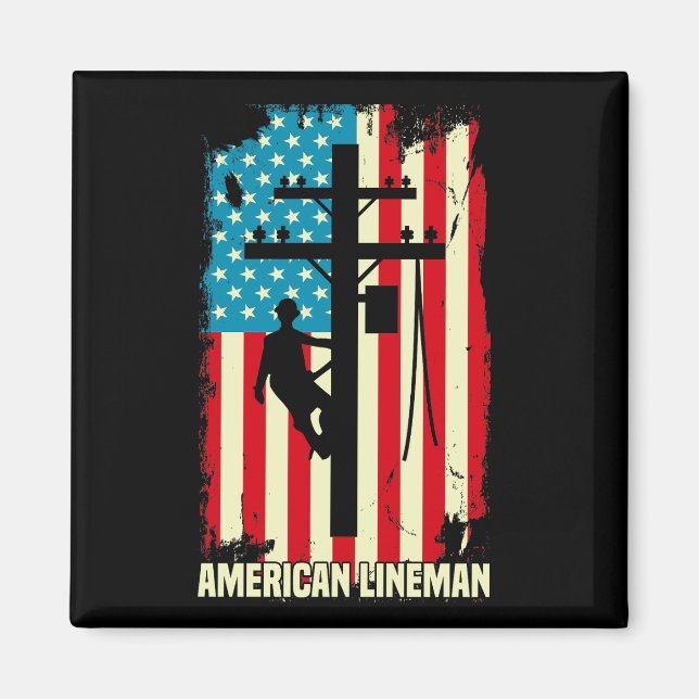 American Lineman Flagga Electric Cable Magnet (Framsidan)