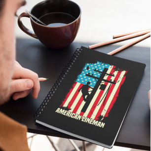 American Lineman Flagga Electric Cable Notebook Anteckningsbok