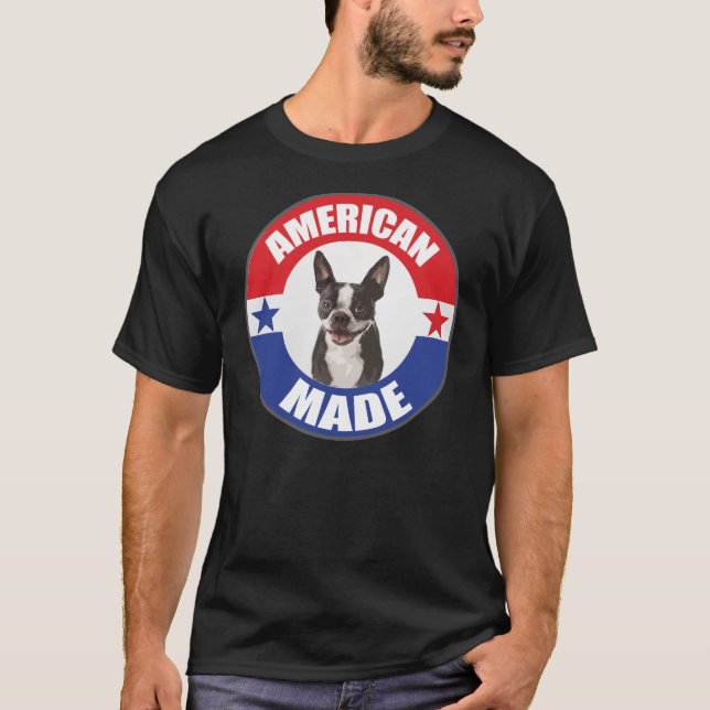 American Made Boston Terrier T-shirt (Framsida)