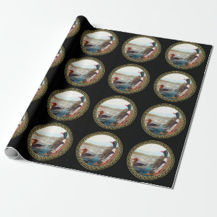 American mallard ankor i en flod som simmar presentpapper